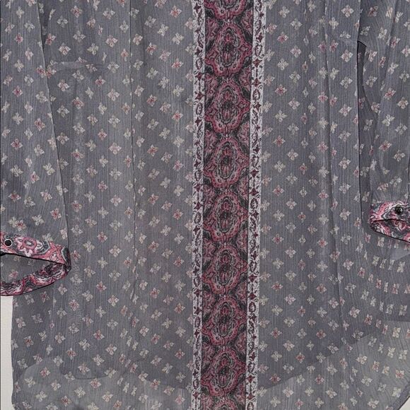 Maurices Gray and White Relaxed Tunic Blouse - Picture 7 of 12